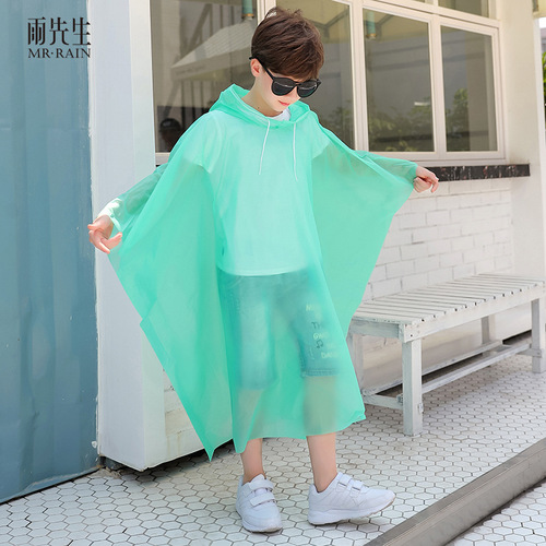 Disposable thickened children's raincoat, fashionable student peva poncho, children's cloak raincoat, travel portable manufacturer