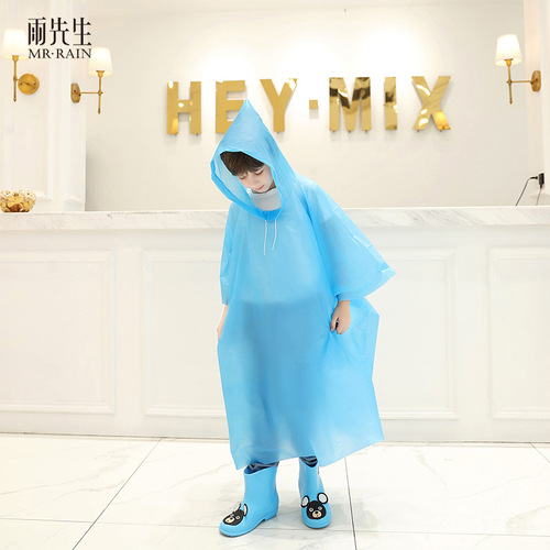 Disposable thickened children's raincoat, fashionable student peva poncho, children's cloak raincoat, travel portable manufacturer