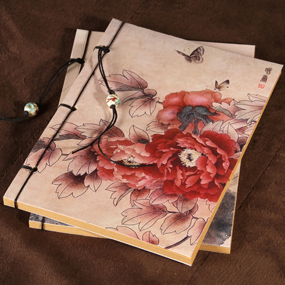 중국어 회화 32 빈티지 수제 실 바운드 책 스케치 낙서 책 골동품 문구 노트 일기 골동품 스타일