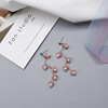 Fuchsia advanced cute earrings from pearl with bow, wide color palette, high-quality style, simple and elegant design