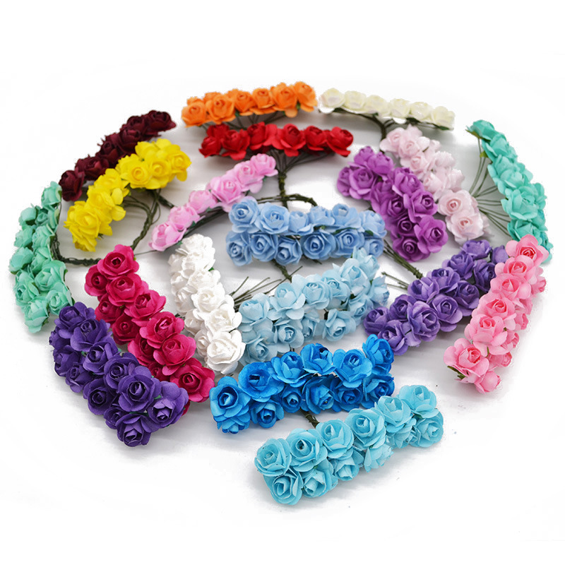 Artificial rose paper flower candy box accessories Garland wedding headband hairpin decorative flower headband accessories