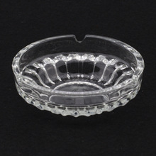 玻璃圆形烟灰缸 透明水晶葵花家用网吧ktv宾馆餐厅大号烟灰盒批发