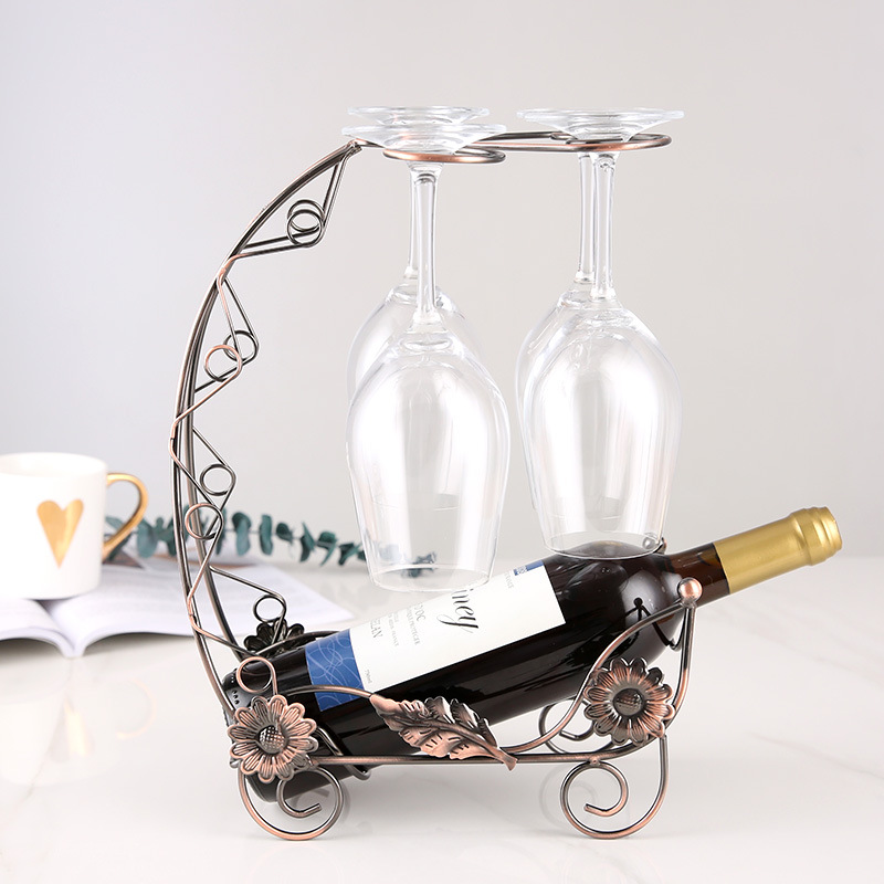 Creative Dragon boat wine rack vintage wine rack decoration home wine glass rack goblet upside down rack wine cabinet decoration