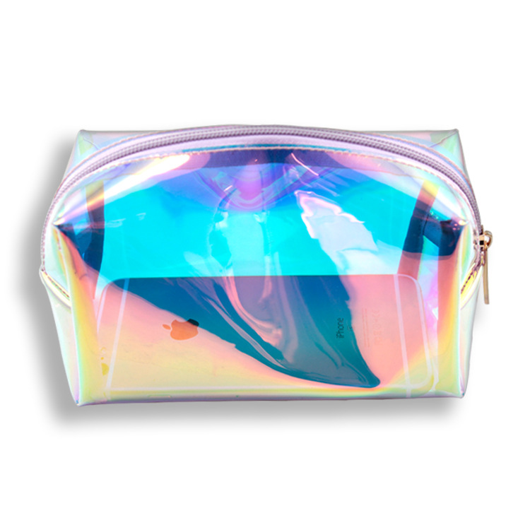 2020 nuevo estilo coreano bolso de las mujeres moda bolsa de todo partido colorido láser transparente jalea bolsa de cosméticos de almohada de PVC