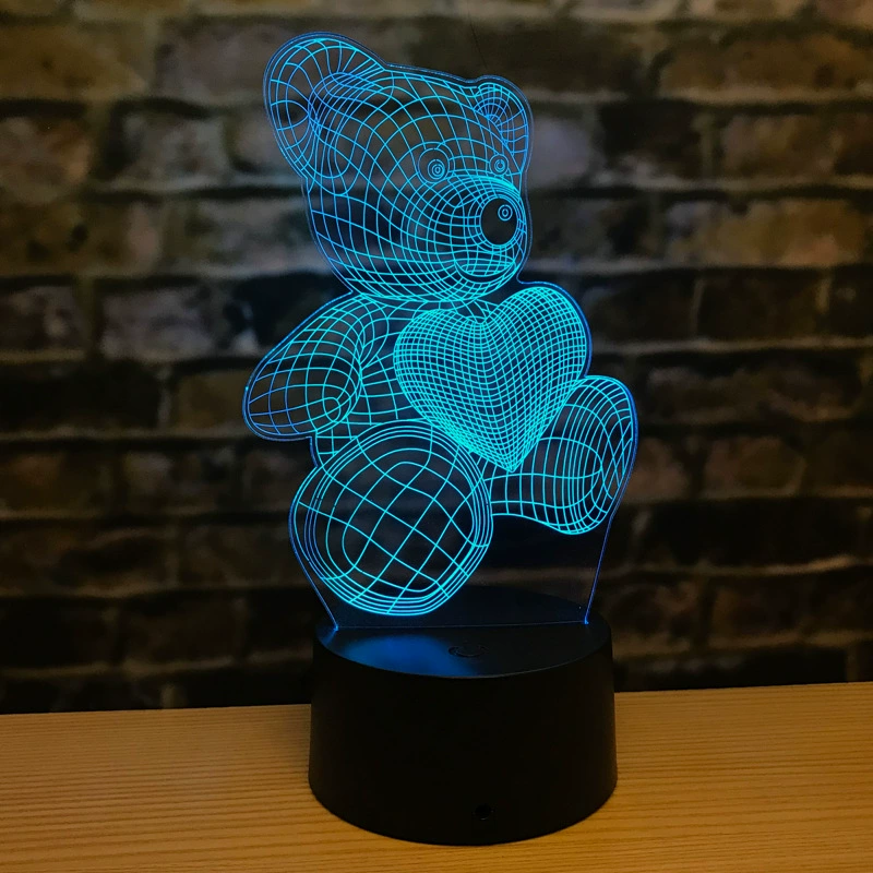 Трехмерная ночная подсветка для подруги для кормления грудью, 3D, с маленькими медведями, подарок на день рождения