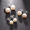 Fashionable organic earrings from pearl, beads, accessory, silver 925 sample