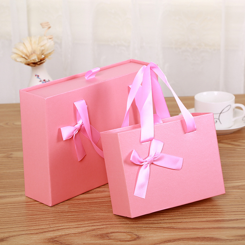 Gran lazo rosa para enviar novia caja de regalo de cumpleaños compañero de boda caja de regalo caja de cajón caja de embalaje de caramelo