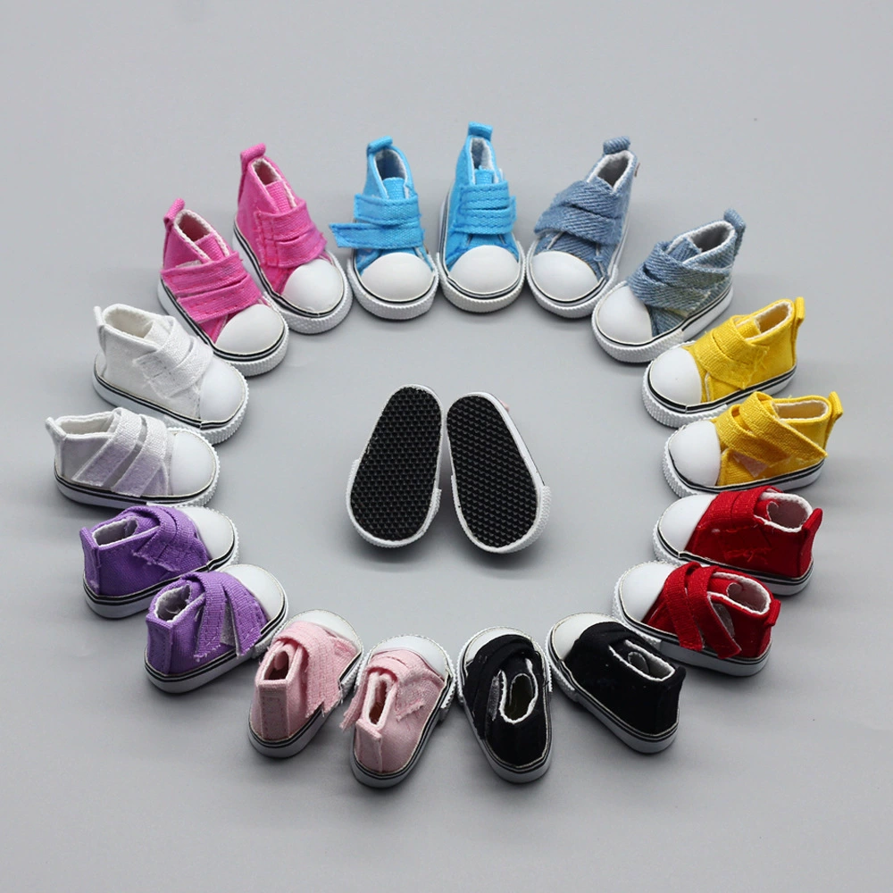 Casual Canvas Sneakers Potato Baby for 6-Point BJD Dolls, 5×2.5 cm, Multi-Color