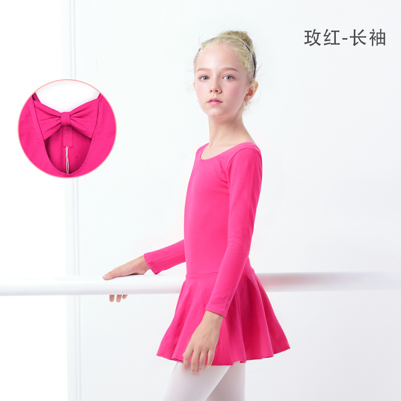 Ropa de baile para niños ropa de práctica de mujer primavera mariposa de manga larga ropa de clasificación para niñas falda de Ballet de danza China Nacional