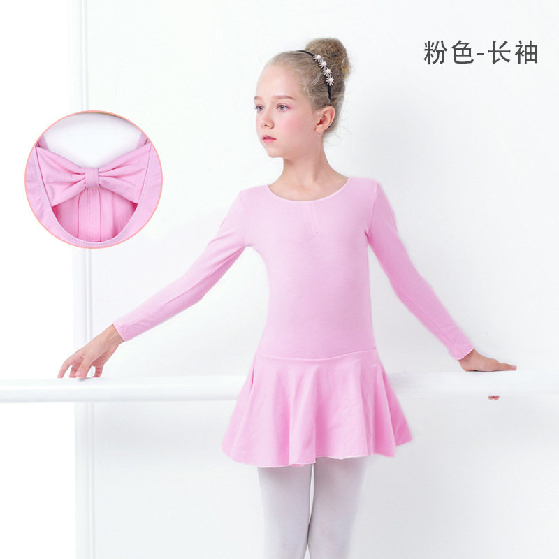 Ropa de baile para niños ropa de práctica de mujer primavera mariposa de manga larga ropa de clasificación para niñas falda de Ballet de danza China Nacional
