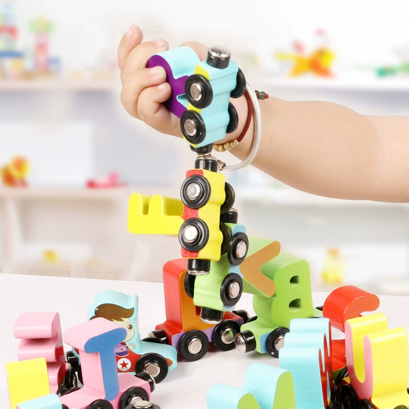  Smart toy, wooden magnetic constructor, digital train, toy car, 1-3 years