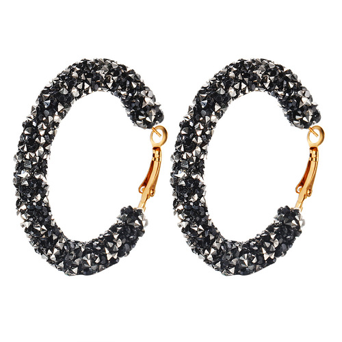 European and American cross-border best-selling fashionable, simple, personalized, retro, exaggerated earrings, creative circle crystal earrings for women