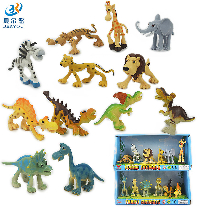 Cross-border solid cartoon dinosaur simulation model toy forest animal home Animal model children's educational toys