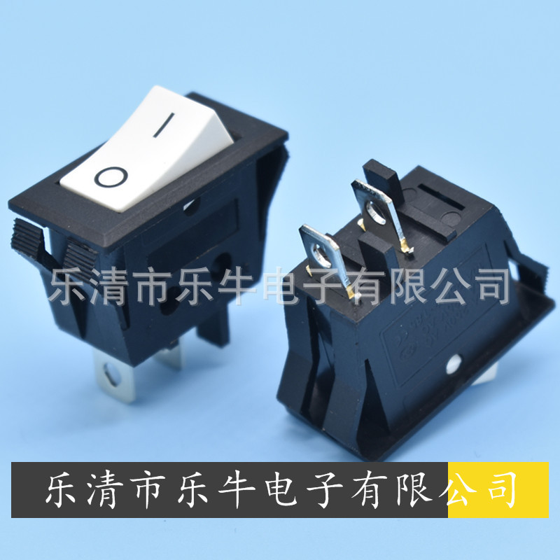 船型开关 KCD3 2脚白盖翘板开关 双卡位电源开关 16A电器开关