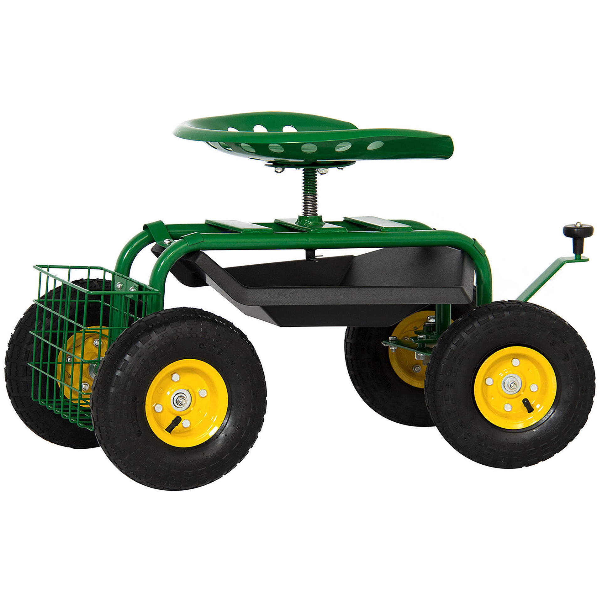 园林四轮工具车 花移动座椅车 工作休息小座车