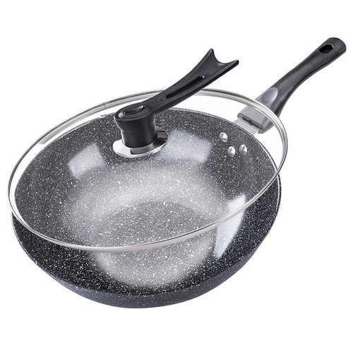Non-stick pan with Mai Fan Shi material, less smoke, suitable for induction cooker, gas stove, frying pan, iron pan, flat pan, gift factory direct supply