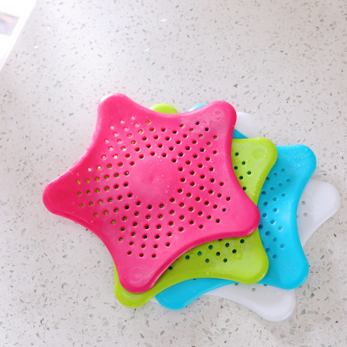 Creative Pentagram Kitchen Sink Drainage Anti-Clogging Strainer Sewer Filter Starfish Silicone Drainage Wholesale 