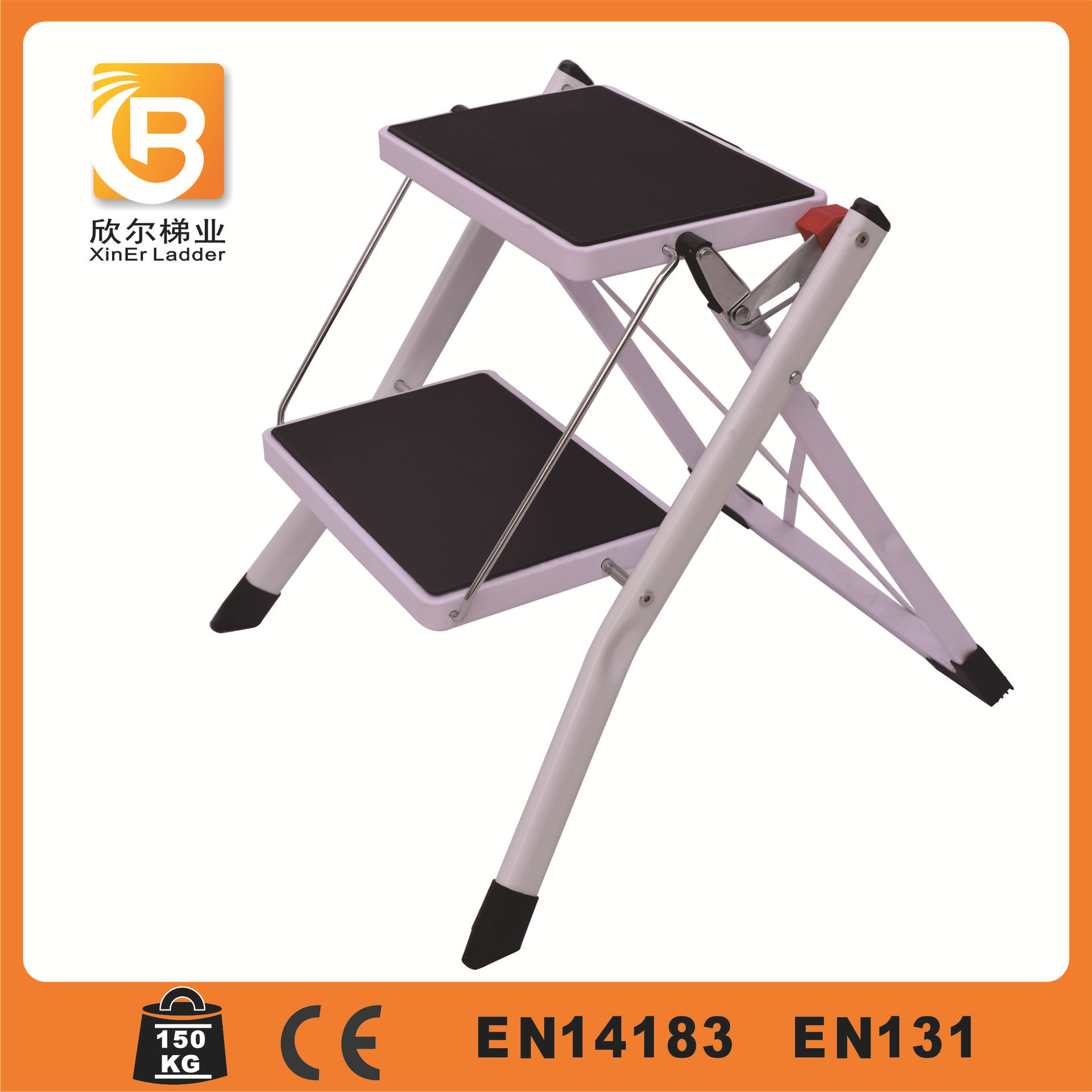 Folding Ladder Stool Household Two-step Small Ladder Non-slip Kitchen Steps Car Fishing Children's One-step Two-step Foot Stool