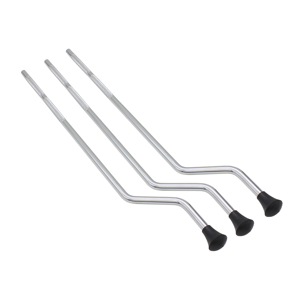 Metal plateado de doble capa de galvanoplastia pierna del tambor Juego de 3 piezas soporte del piso del tambor pierna del tambor accesorios de percusión al por mayor