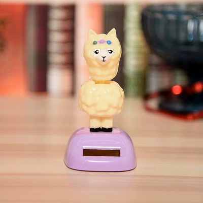 creative shake head cartoon: Car ornaments - purple-alpaca