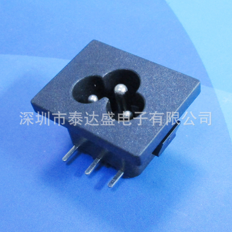 电源适配器大面板梅花插座31*24卡位2.0三脚90度插板梅花插座DB-6