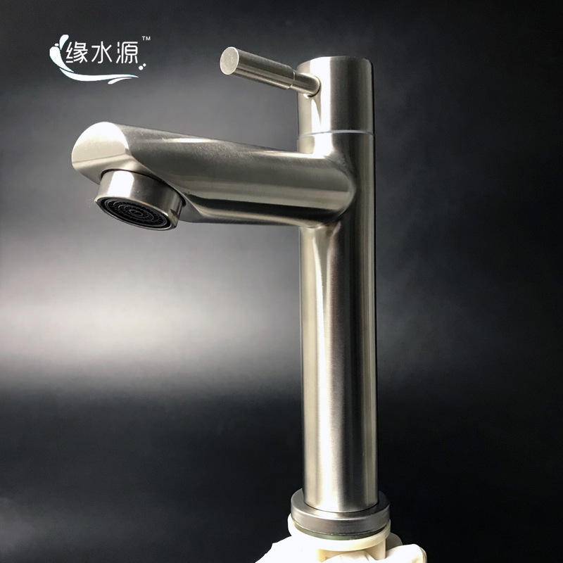 Factory wholesale 304 stainless steel faucet single cold basin faucet ceramic wash basin straight mouth curved mouth faucet