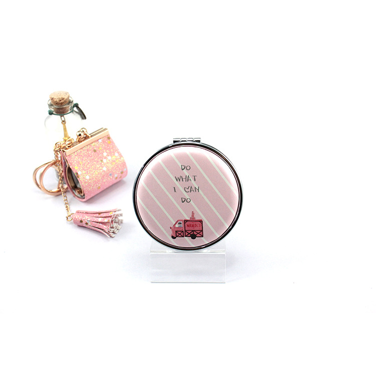 De dibujos animados lindo portátil pequeño espejo de moda creativa macaron espejo de maquillaje pequeño regalo pan espejo