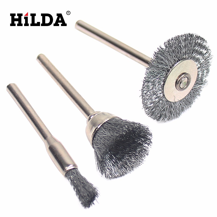 Fuente de la fábrica metal derusting limpieza pulido cabeza de pulido talla de madera desbarbado eléctrico de molienda de mano taladro eléctrico banco de molienda cepillo de alambre