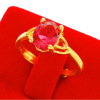 Tourmaline ruby long-lasting wedding ring, one size stone inlay jade