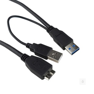 0.5 m usb 3.0 mobile hard disk data cable connection line double USB to Micro-b with auxiliary power supply