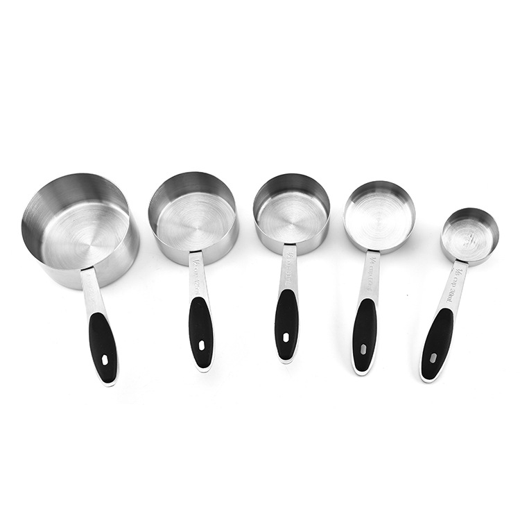 Directo de fábrica de acero inoxidable taza de medición de cinco piezas de café cuchara traje de condimento cuchara para hornear gadget utensilios de cocina