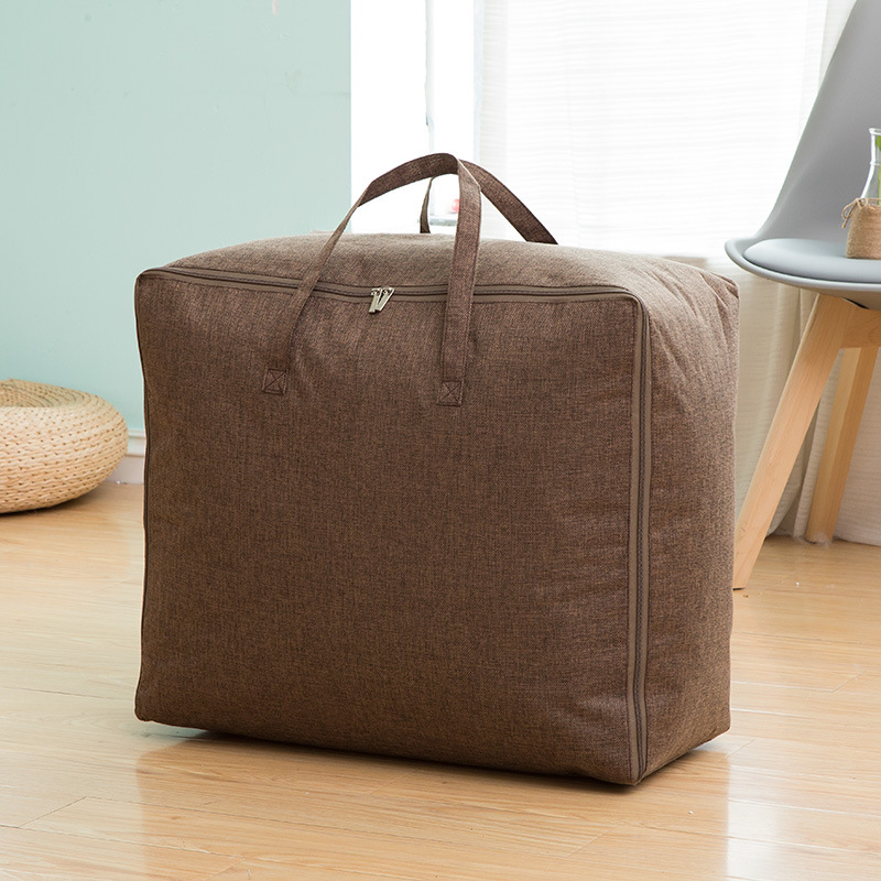 Bolsa de edredón portátil de gran capacidad de algodón y lino de estilo japonés, ropa impermeable, caja de almacenamiento suave, bolsa de embalaje de equipaje en movimiento, artefacto