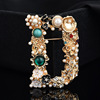 Fashionable high-end brooch with letters lapel pin, pin, accessory, English letters, Korean style, simple and elegant design