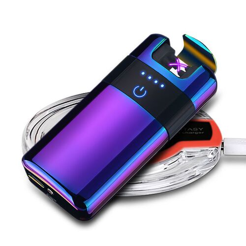 Factory direct sales internet celebrity trendy wireless charging dual laser induction arc lighter creative personalized gift
