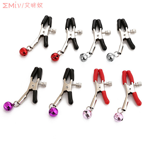 Metal copper bell nipple clamps female masturbation pleasure device adult erotic sex supplies SM factory wholesale 