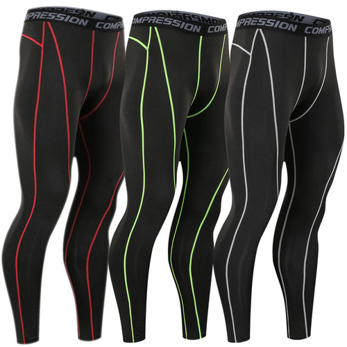 Men's New Sports Tight Leggings for Running Training High Elastic Compression Shorts Basketball Fitness Quick-Drying Pants Wholesale
