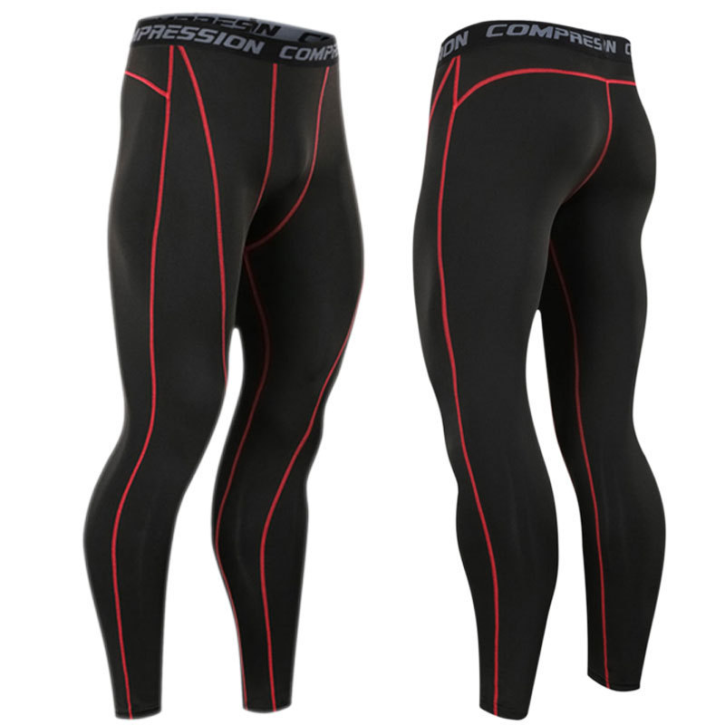 New Sports Tights Men's Running Training High Elastic Compression Pants Basketball Fitness Quick-Drying Trousers Wholesale in Stock