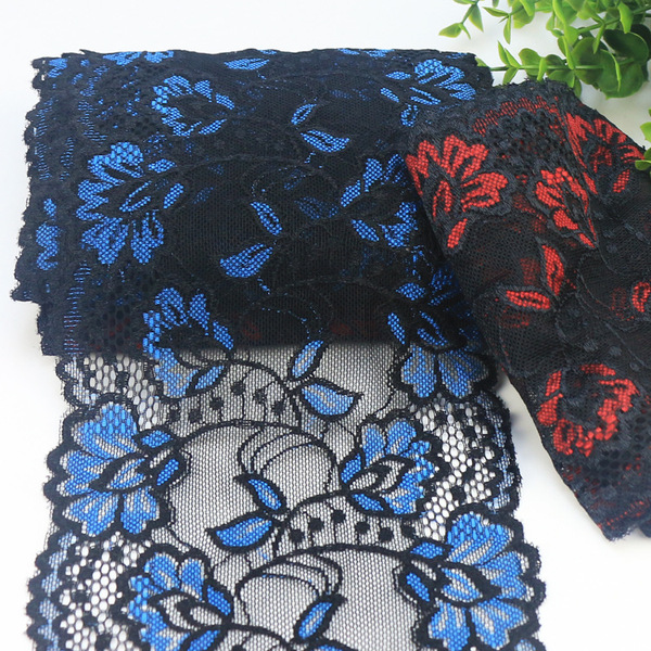 New lace elastic lace double -color 15cm red black classic color…