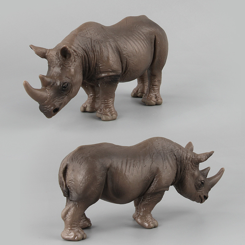 Exportación transfronteriza Amazon simulación de los niños bosque animal juguete sólido rinoceronte modelo creativo cognitivo adornos