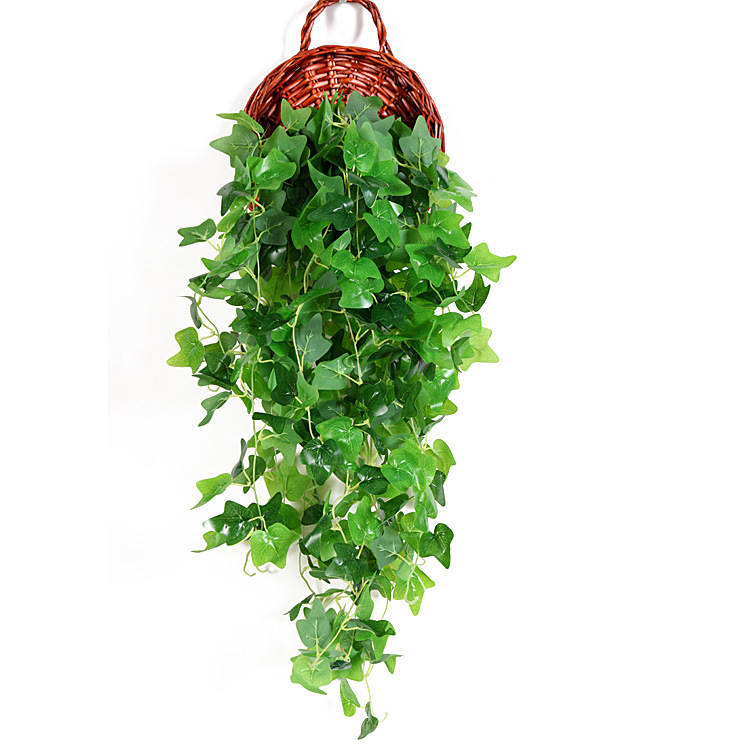 Planta artificial colgante de pared cesta floral Planta artificial ratán Planta artificial pared planta verde pared Greening decoración colgante