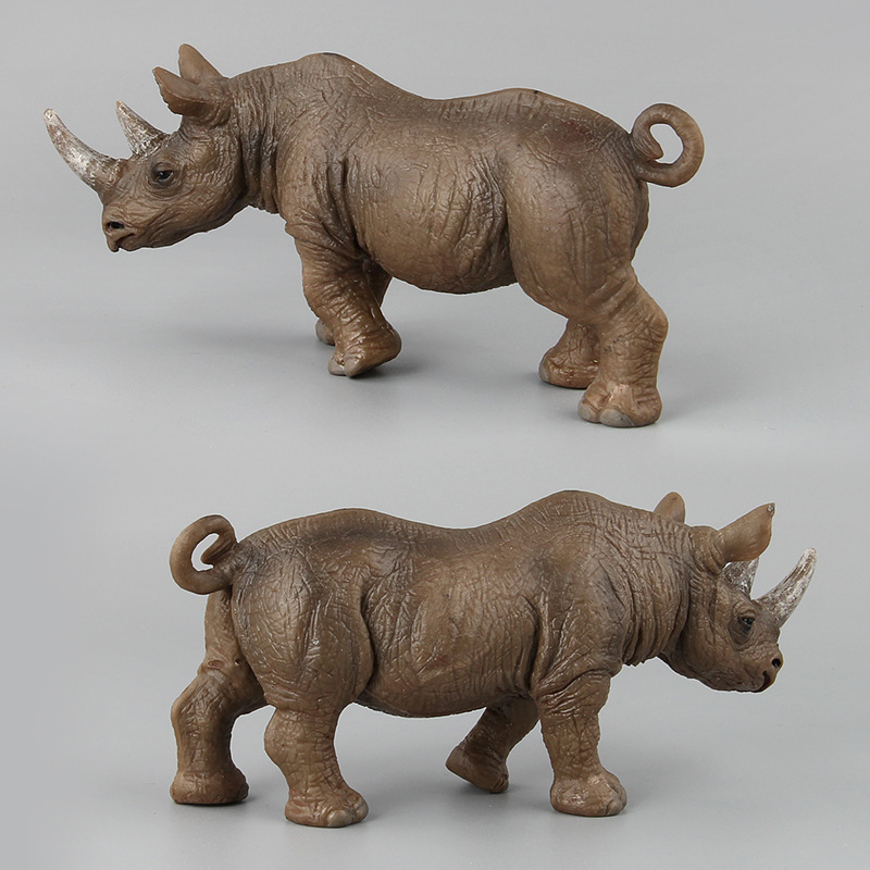 Exportación transfronteriza Amazon simulación de los niños bosque animal juguete sólido rinoceronte modelo creativo cognitivo adornos
