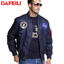 春秋季薄款美国空军刺绣徽章棒球服NASA飞行员夹克男工装外套潮流