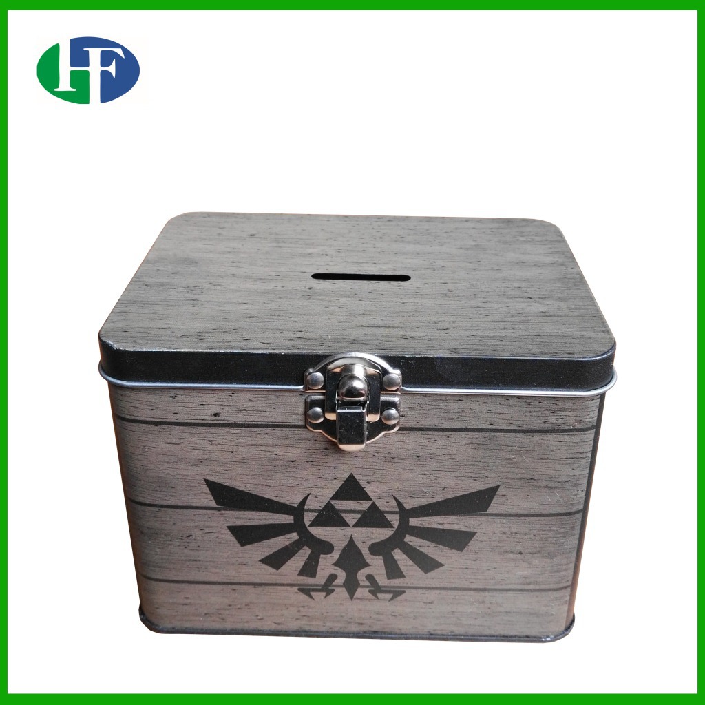 生产锁盒工具储蓄马口铁罐金属礼品收纳盒皮具盲盒方形存钱罐铁盒