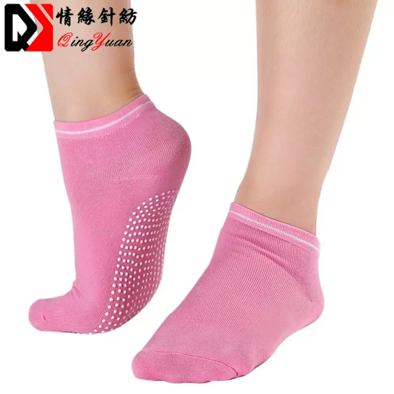 情缘 袜子女 点胶防滑按摩袜中筒棉袜 运动袜 防臭女袜子定 制袜