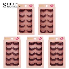 Mink Eyelashes 3D Western Cross-Border Supply 5 Pairs Set Pure Handmade Natural Thick Eyelashes G900 Self