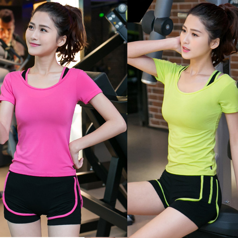 New Fitness Yoga Suit Summer Short-sleeved Shorts Sports Bra Vest Modal Yoga Suit Three-piece Set