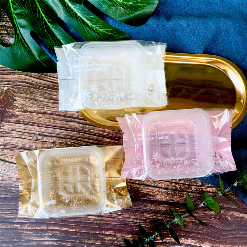 英文休闲时光 50克中秋月饼包装袋100克烘焙食品袋蛋黄酥曲奇袋子