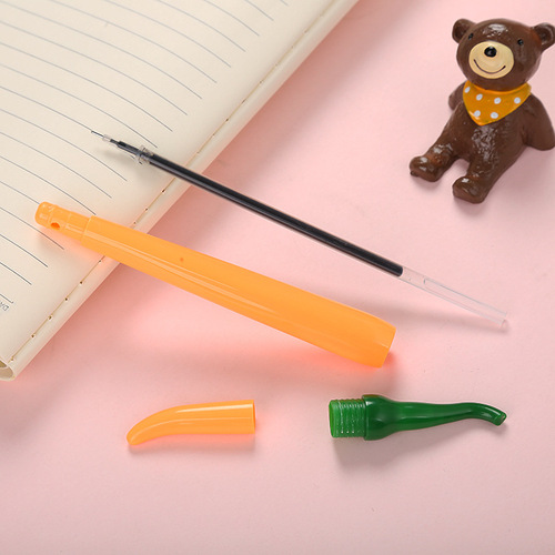 Cute simulated chili gel pen, creative office stationery needle tube, water-based signature pen, student cartoon pen wholesale