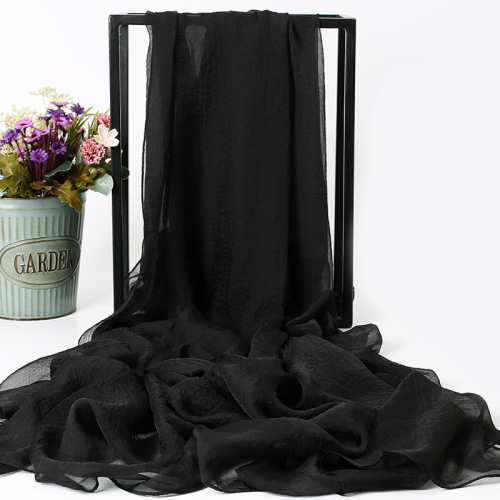 Summer new model simulated silk scarf for women sun protection shawl candy color beach towel solid color silk scarf long style manufacturer wholesale