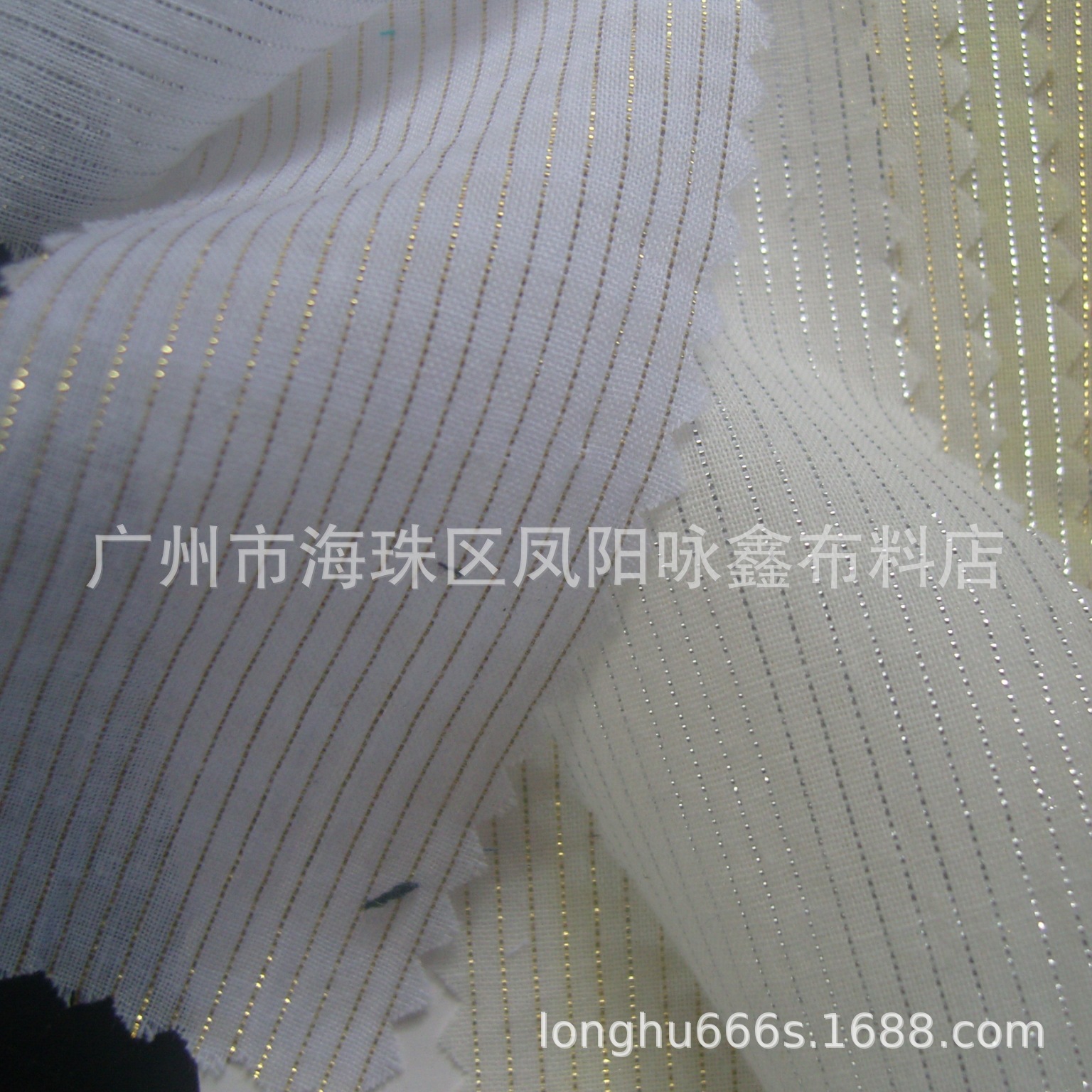 现货供应 金银线棉布 格子金银丝面料